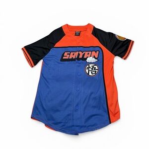 NWT Dragon Ball Z Goku Saiyan Baseball Jersey Mens Medium Box Lunch Exclusive